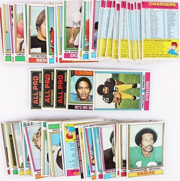 Lot 185342: 1974 TOPPS FOOTBALL COLLECTION - LOT OF 79