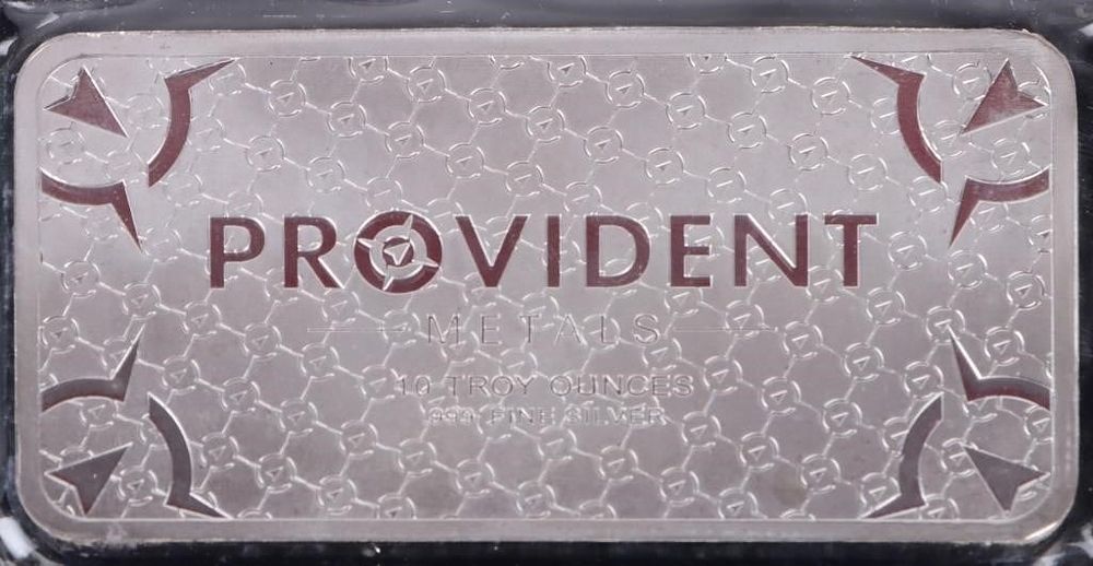 Lot 185376: .999 FINE SILVER 10.0 OZT PROVIDENT METALS BAR