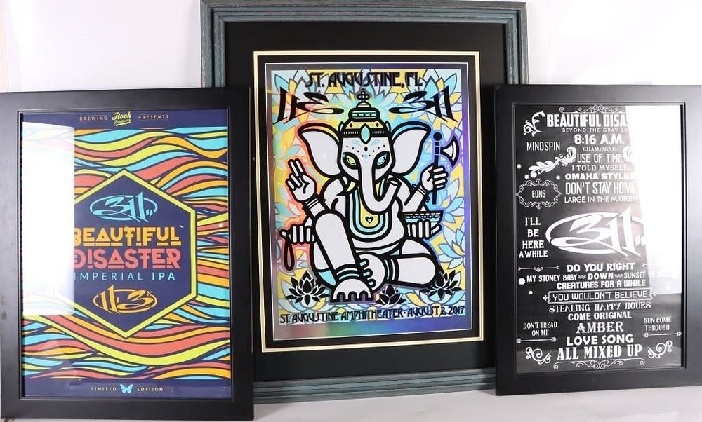 Lot 185398: ASSORTED 311 FRAMED POSTERS - (3)