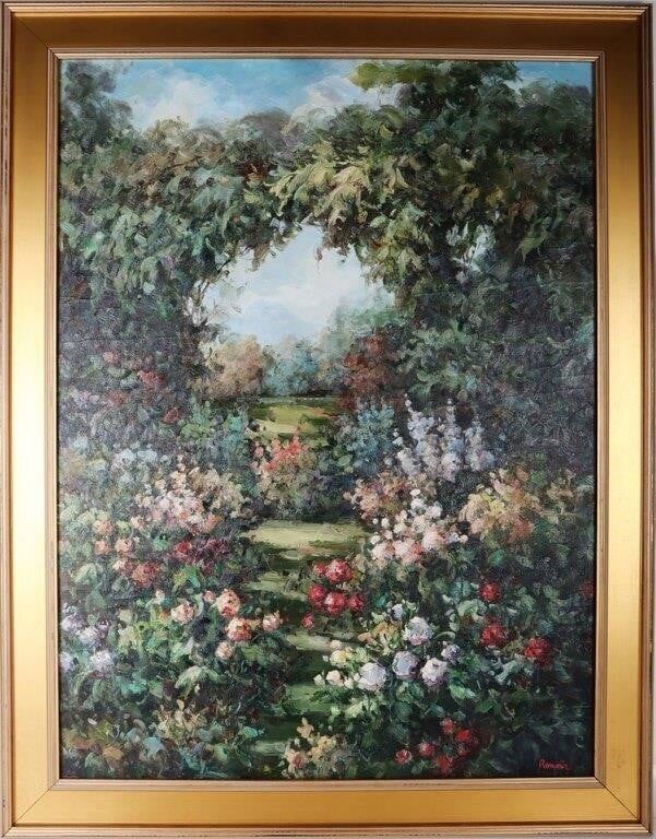 Lot 186304: RENOIR ORIGINAL OIL "MAGIC GARDEN" AFTER