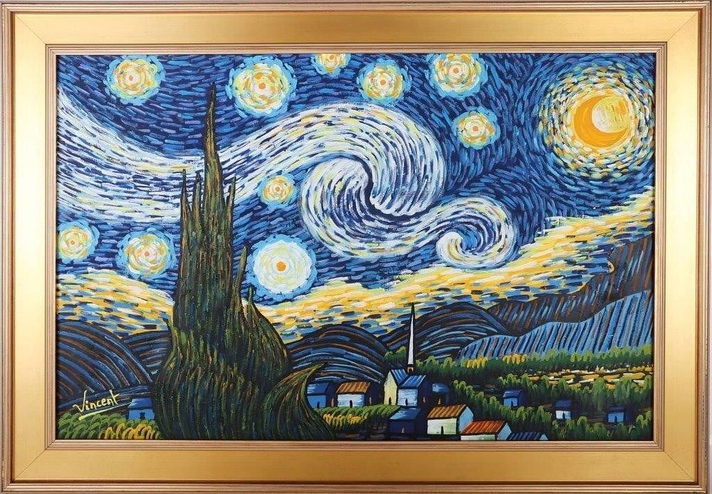 Lot 186332: VAN GOGH "STARRY NIGHT" ORIGINAL OIL AFTER