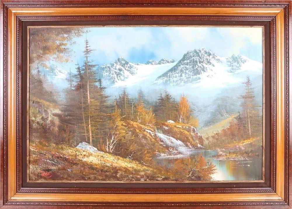 Lot 186339: BOB ROSS AFTER LANDSCAPE ORIGINAL OIL ON CANVAS