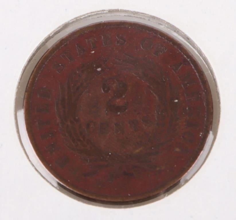 Lot 186395: 1869 P U.S. TWO CENT PIECE FINE CONDITION