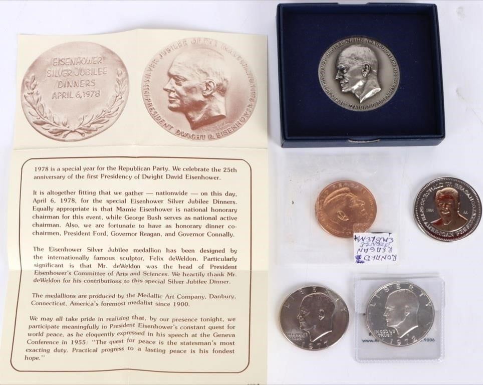 Lot 186408: EISENHOWER & RONALD REAGAN COLLECTOR'S COINS
