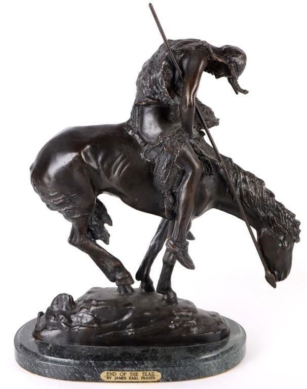 Lot 186414: "END OF THE TRAIL"BRONZE STATUE AFTER JAMES FRASER