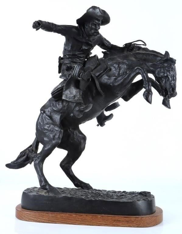 Lot 186415: FREDERIC REMINGTON "BRONCO BUSTER" BRONZE STATUE
