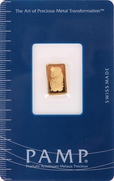 Lot 187182: .9999 FINE GOLD 1 GRAM PAMP SUISSE BAR