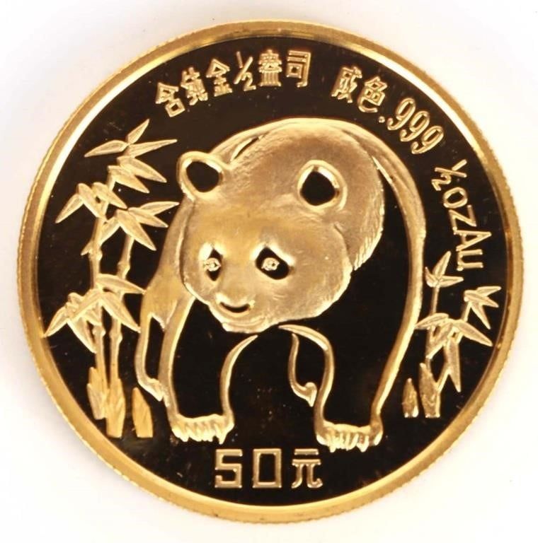 Lot 187188: 1986 1/2 OZ. CHINESE GOLD PANDA COIN