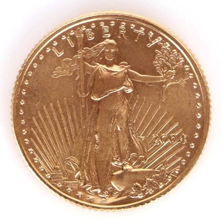 Lot 187189: 1/10 OZ. LIBERTY FINE GOLD $5 COIN