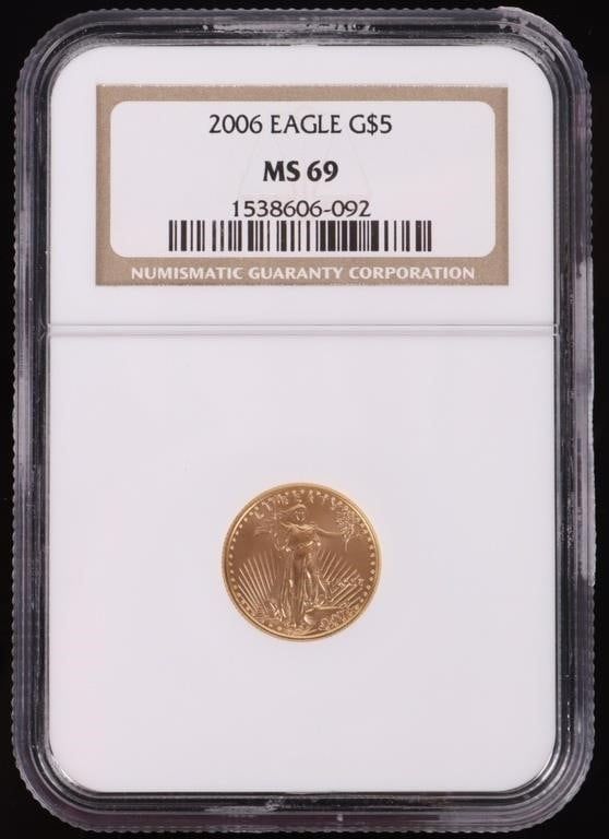 Lot 187193: 2006 W TENTH OUNCE TYPE 1 GOLD EAGLE NGC MS-69