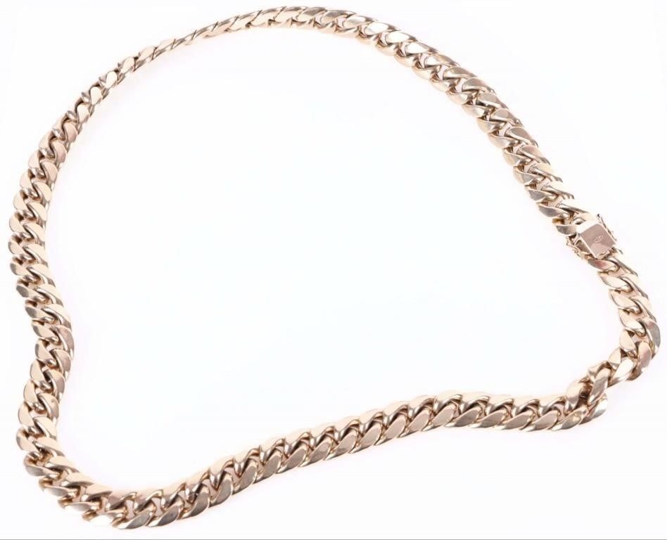 Lot 187211: 10K YELLOW GOLD CUBAN LINK CHAIN NECKLACE