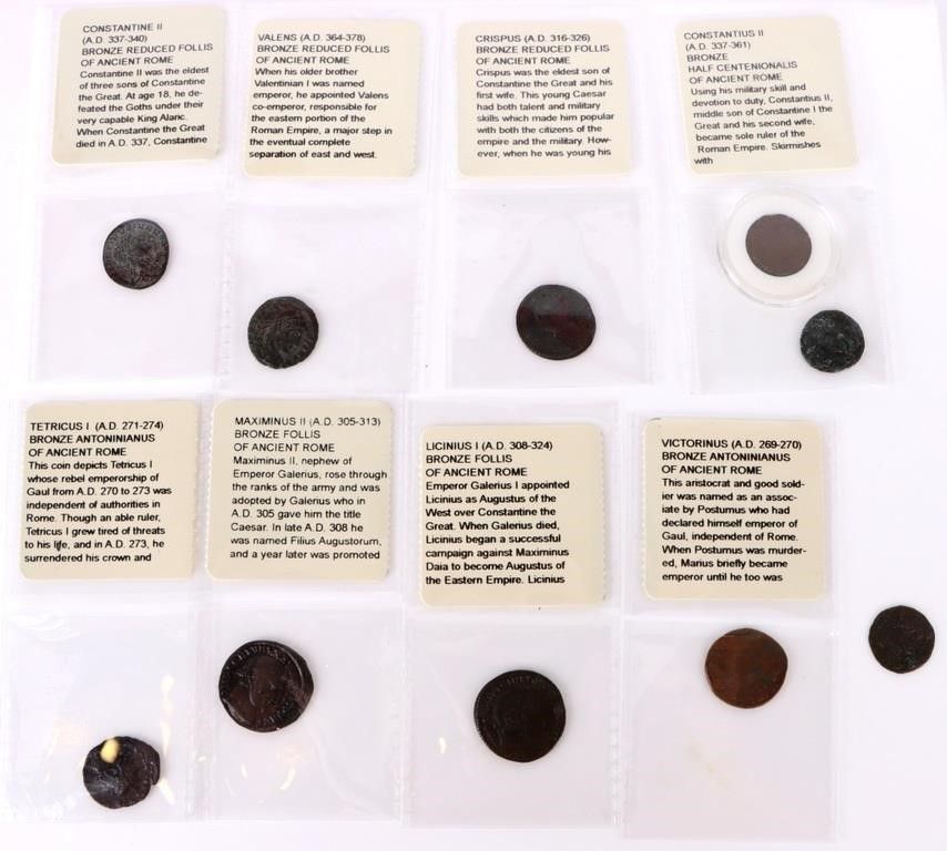 Lot 187374: ANCIENT ROMAN BRONZE ANTONINIANUS COINS W/ COA