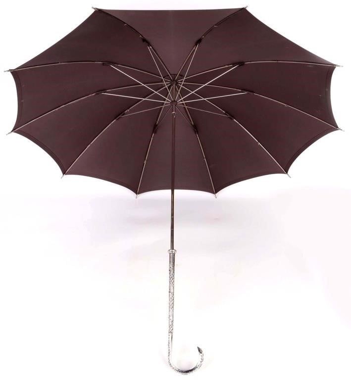 Lot 187424: ANTIQUE 80% SILVER ITALIAN SETAPURA SILK UMBRELLA