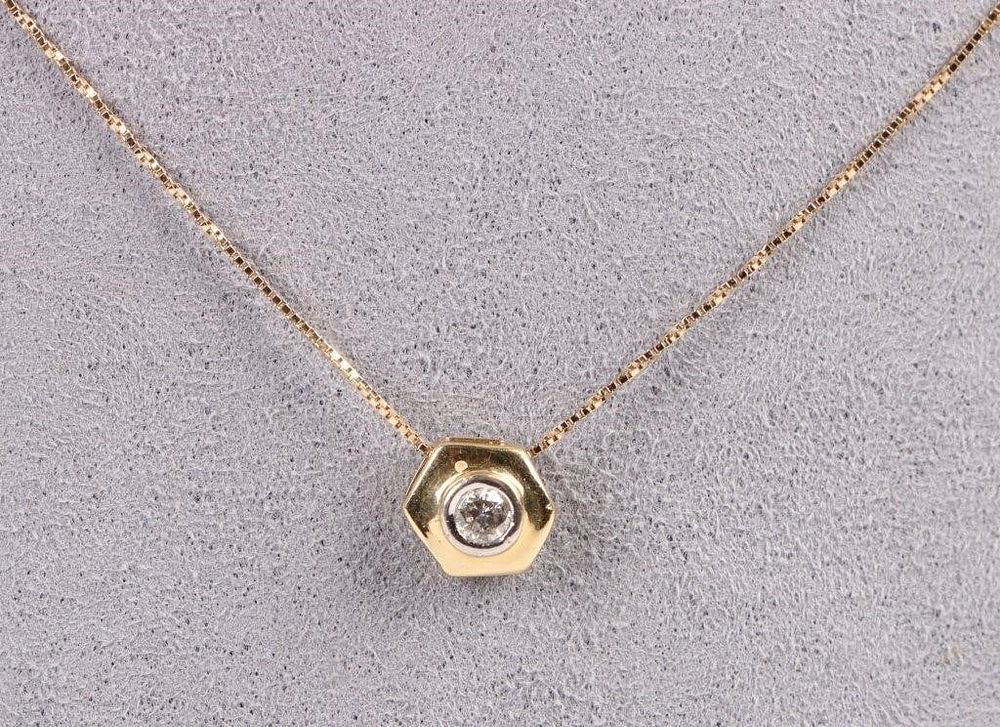 Lot 188166: 14K YELLOW GOLD 0.15CT ROUND DIAMOND NECKLACE