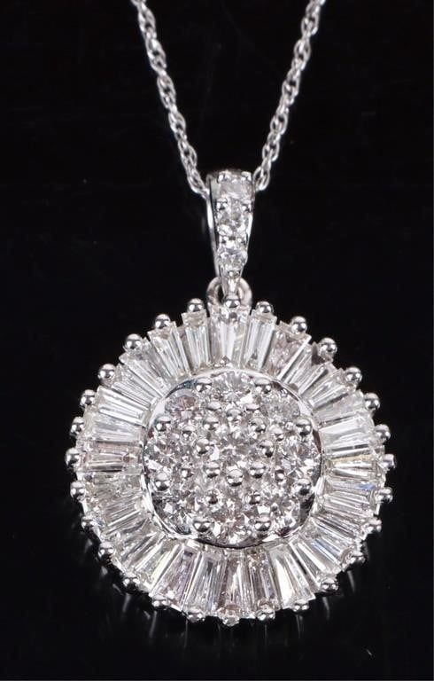 Lot 188167: 3.0CTW VS2-SI1 DIAMOND 14K WHITE GOLD NECKLACE