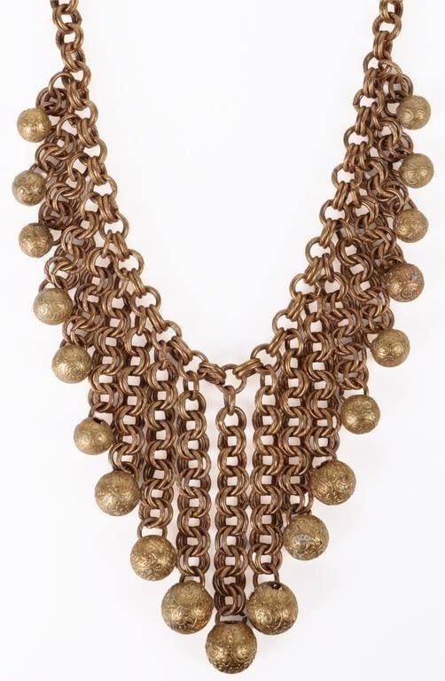 Lot 188172: MIRIAM HASKELL 9K GOLD PLATED BEADED NECKLACE