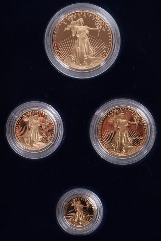 Lot 188184: 1990 GOLD AMERICAN EAGLE BULLION COINS PROOF SET
