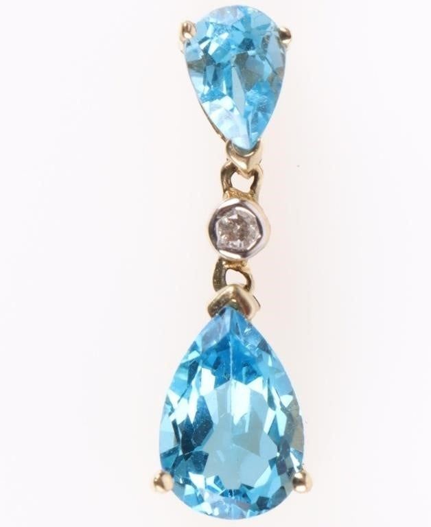 Lot 188211: 14K YELLOW GOLD LADIES PENDANT TOPAZ GEMSTONE