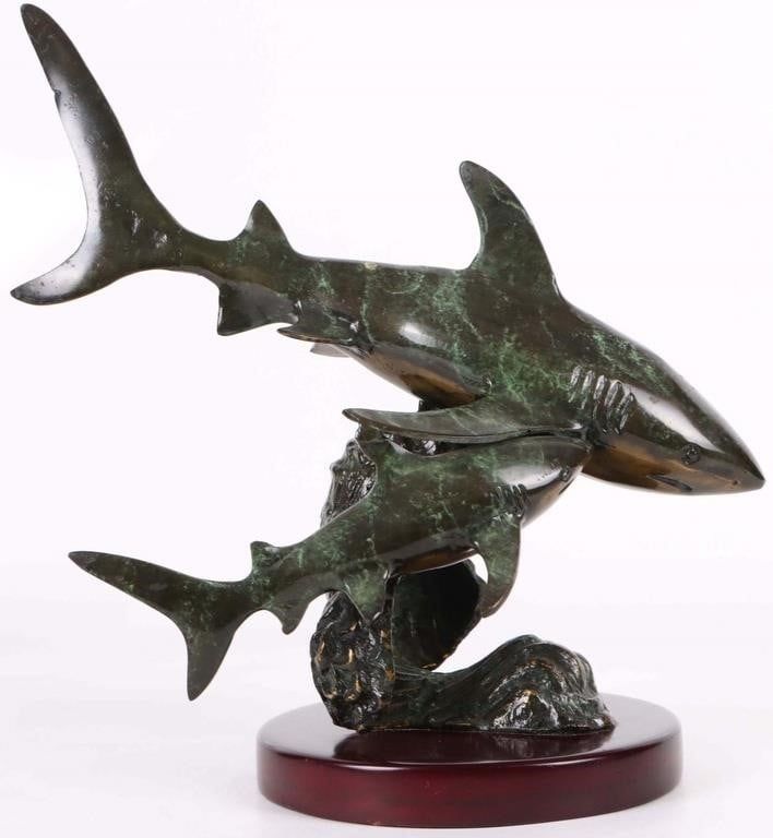 Lot 188241: BRONZE MAKO SHARK STATUE W/ BEAUTIFUL FINISH