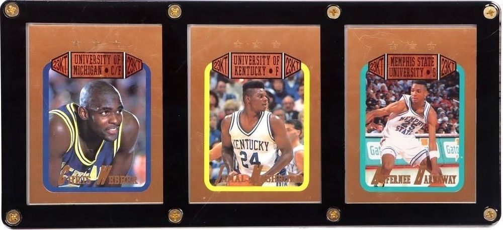 Lot 188268: 1993 23K GOLD BLEACHERS 3 CARD FRAMED SET