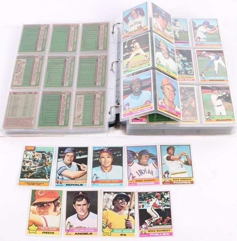 Lot 188296: 1976 TOPPS NEAR COMPLETE BASEBALL SET (648/660)