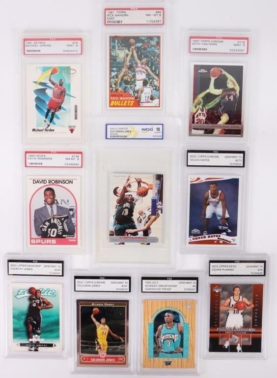 Lot 188303: ASSORTED GRADED BASKETBALL CARDS - LOT OF 10