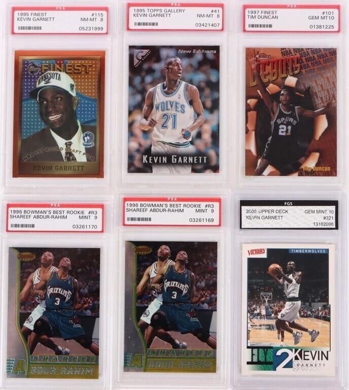 Lot 188304: 1990-2000 PSA & FGS COLLECTIBLE BASKETBALL CARDS
