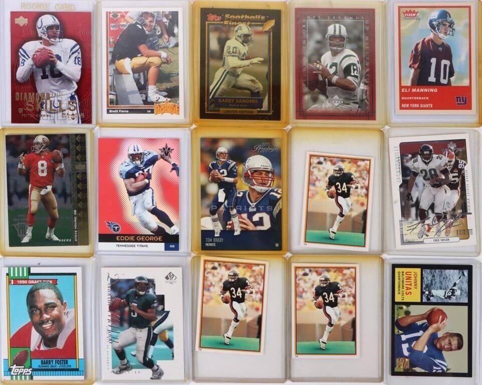 Lot 188306: ASSORTED HIGH GRADE SLEEVED FOOTBALL CARDS - (17)