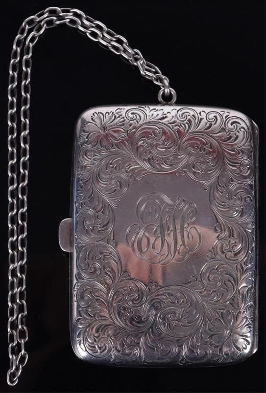 Lot 188317: VINTAGE STERLING SILVER ENGRAVED COMPACT PURSE