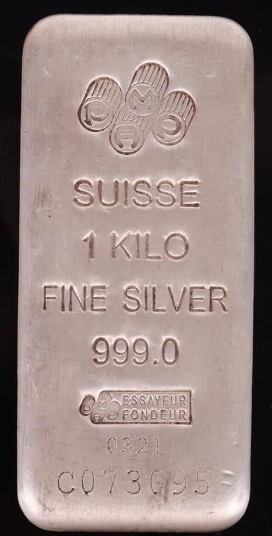 Lot 188347: PAMP SUISSE FINE SILVER BULLION 1 KILO BAR