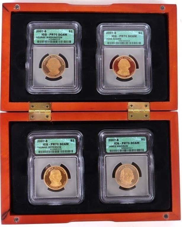 Lot 188355: ICG CERTIFIED PF-70 DCAM PRESIDENT COINS -(4)