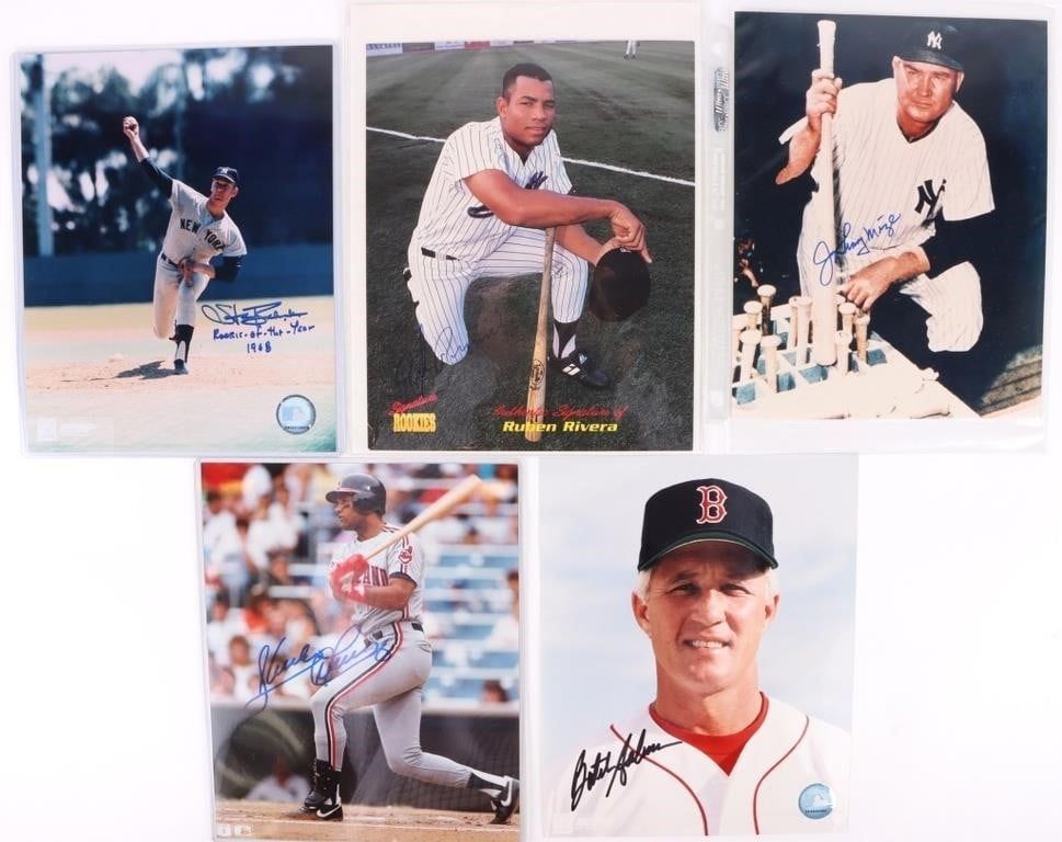 Lot 188389: AUTOGRAPHED BASEBALL PHOTOGRAPHS MIZE, RIVERA, ETC