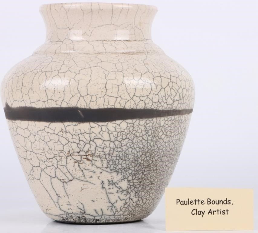 Lot 188399: PAULETTE BOUNDS CLAY POTTERY ART VASE