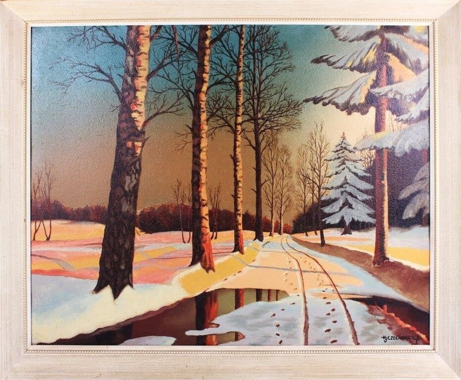 Lot 188406: H.G. CZECHOWICZ TEMPERA ORIGINAL FOREST PAINTING