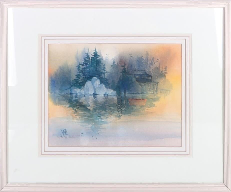 Lot 188409: 1993 DIANE CLAPP BARTZ "THE RETREAT" WATERCOLOR