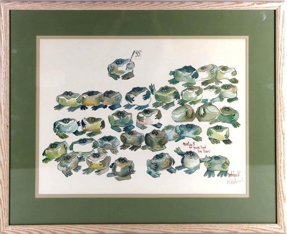 Lot 188410: DON NEDOBECK SIGNED "THIRTY 3 THREE TOED..." PRINT