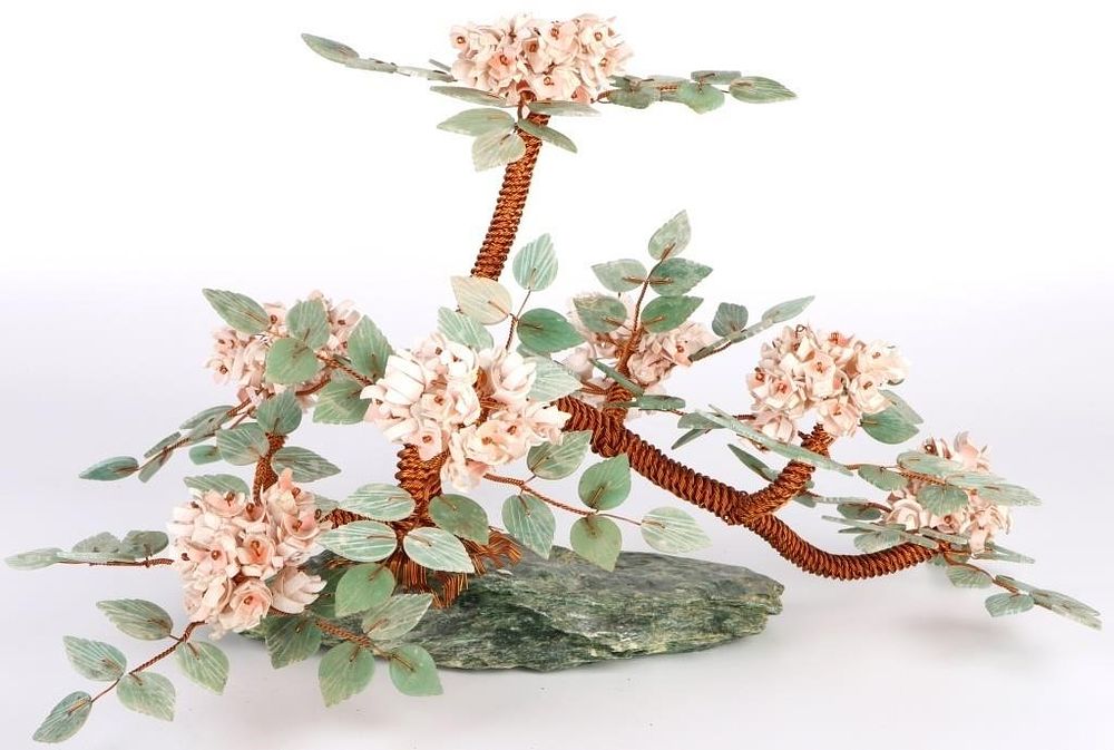 Lot 188434: AMAZONITE BRAIDED COPPER SEA SHELL HANDMADE TREE