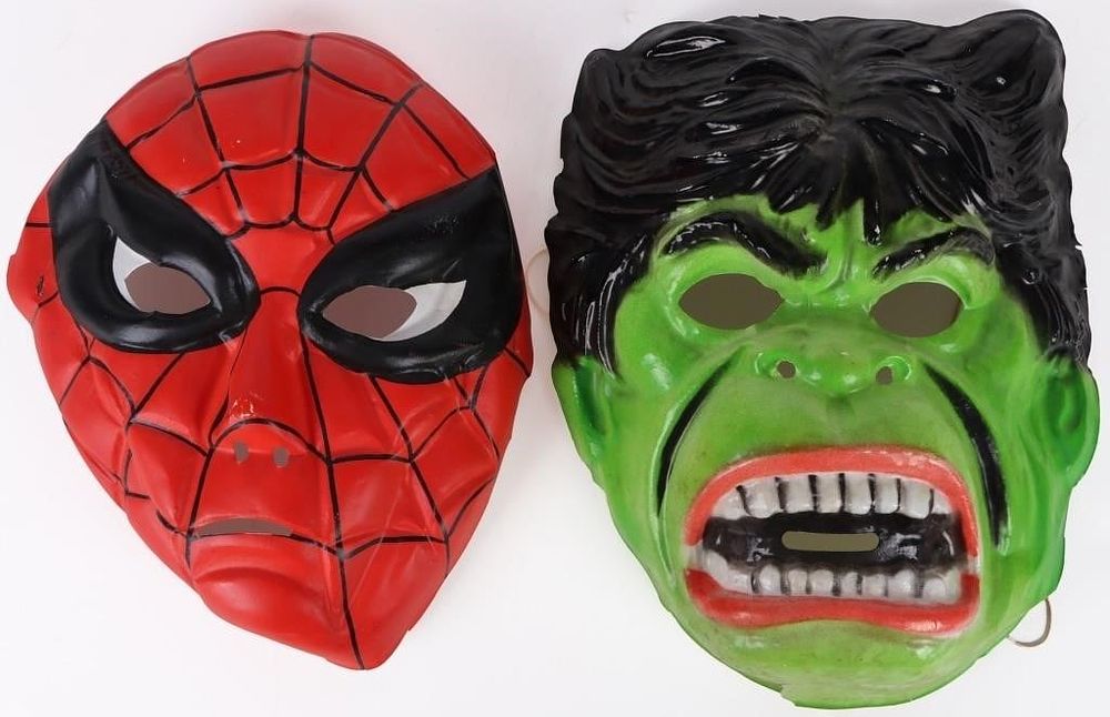 Lot 190381: 1973 BEN COOPER SPIDER-MAN AND HULK MASKS