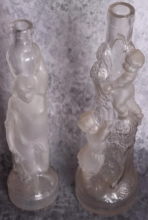 Lot 190407: VINTAGE DEPOSE FIGURAL BOTTLE DECANTERS