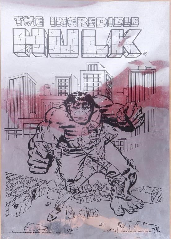 Lot 191194: VINTAGE 1978 MARVEL HULK AVALON FOIL POSTER FRAMED