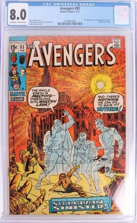 Lot 191198: AVENGERS #85 CGC 8.0 - 1ST SQUADRON SUPREME
