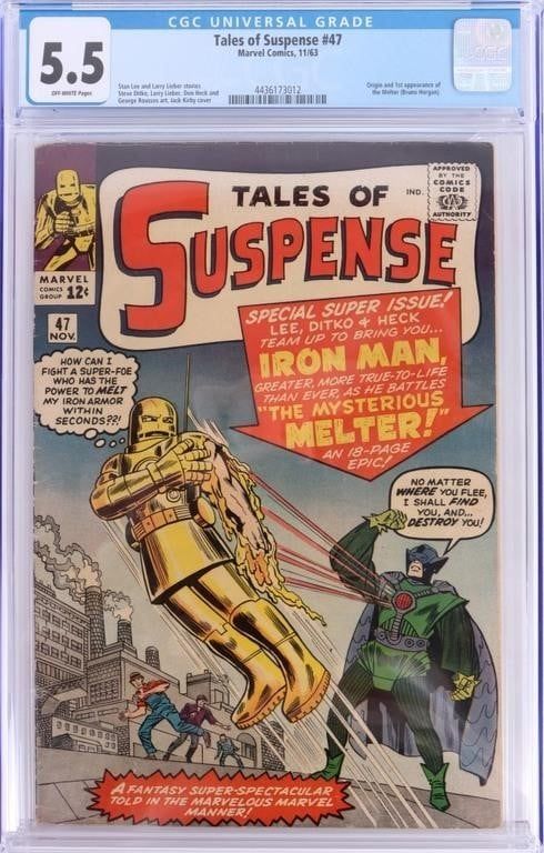 Lot 191202: TALES OF SUSPENSE #47 CGC 5.5 - 1ST MELTER!
