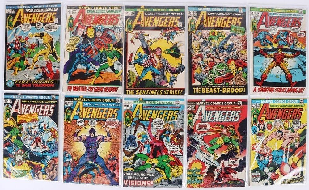 Lot 191223: BRONZE AGE MARVEL THE AVENGERS COMICS - (10)