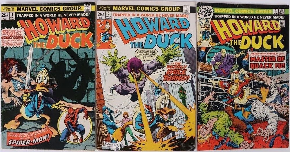 Lot 191227: HOWARD THE DUCK #1, 2, & 3 COMIC BOOKS