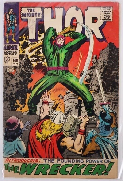 Lot 191244: THE MIGHTY THOR #148 - 1ST WRECKER, BLACK BOLT ORG