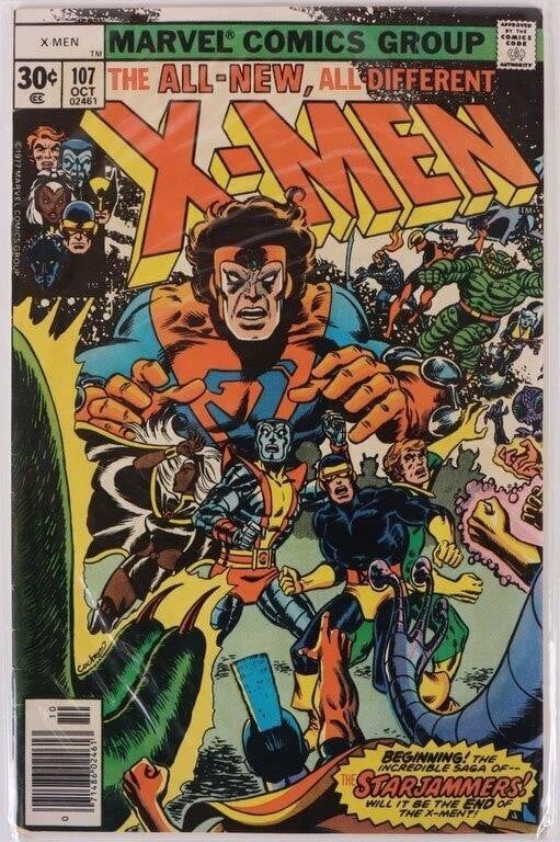 Lot 191255: UNCANNY X-MEN #107 COMIC 1ST STARJAMMERS HIGH GRAD
