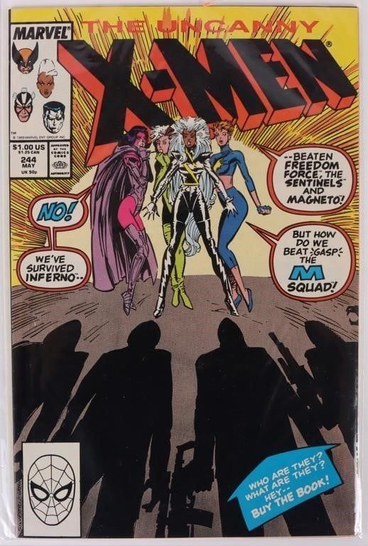 Lot 191261: UNCANNY X-MEN #244 COMIC 1ST APP. JUBILEE
