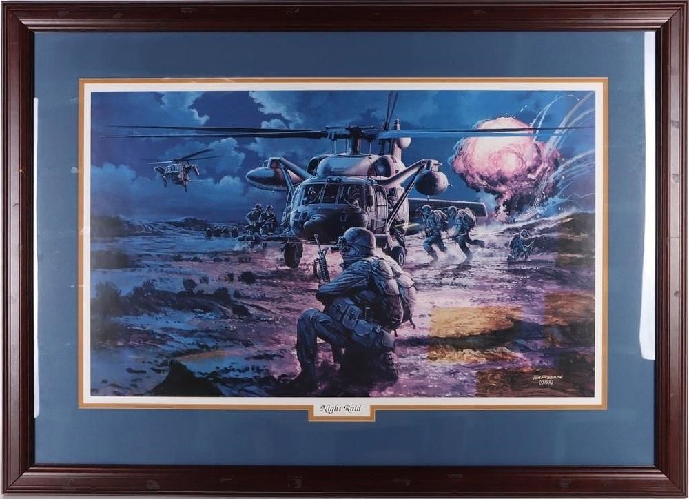 Lot 191267: TOM FREEMAN "NIGHT RAID" 1992 FRAMED PRINT