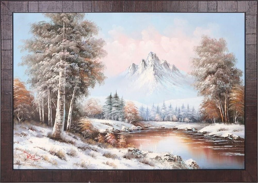 Lot 191274: AFTER BOB ROSS FROZEN MOUNTAIN LANDSCAPE OIL