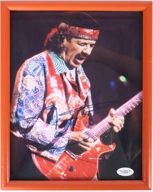 Lot 191289: CARLOS SANTANA SIGNED & CERTIFIED JSA FRAMED PRINT